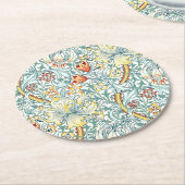 William Morris Golden Lily Floral Pattern Runder Pappuntersetzer (Angewinkelt)