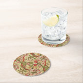 William Morris Golden Lily Floral Pattern Runder Pappuntersetzer (Vor Ort)