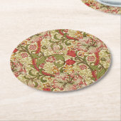 William Morris Golden Lily Floral Pattern Runder Pappuntersetzer (Angewinkelt)