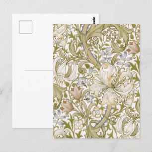 William Morris Golden Lily Garden Blume Postkarte