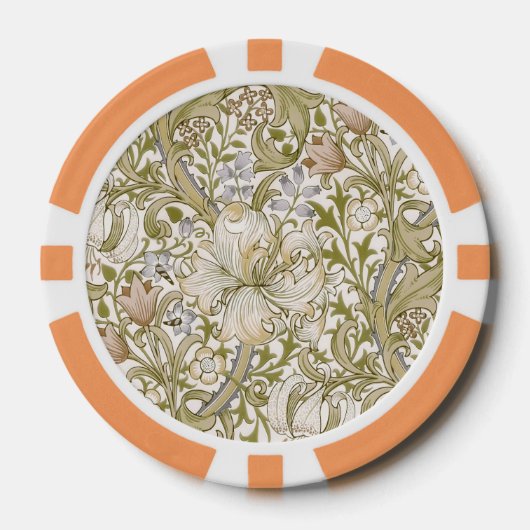 William Morris Golden Lily Garden Flower Classic Pokerchips (Vorderseite)