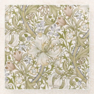 William Morris Golden Lily Garten Blumen Klassiker Glasuntersetzer