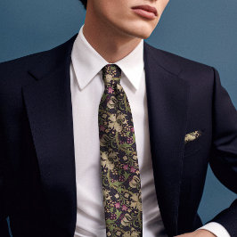 William Morris Golden Lily Lila Green Vintag Krawatte