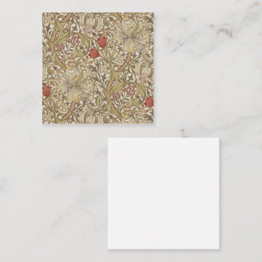 William Morris Golden Lily Quadratische Visitenkarte (Vorne/Hinten)
