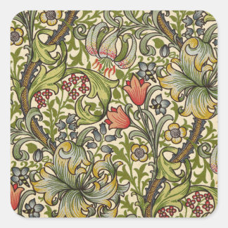 William Morris Golden Lily Quadratischer Aufkleber