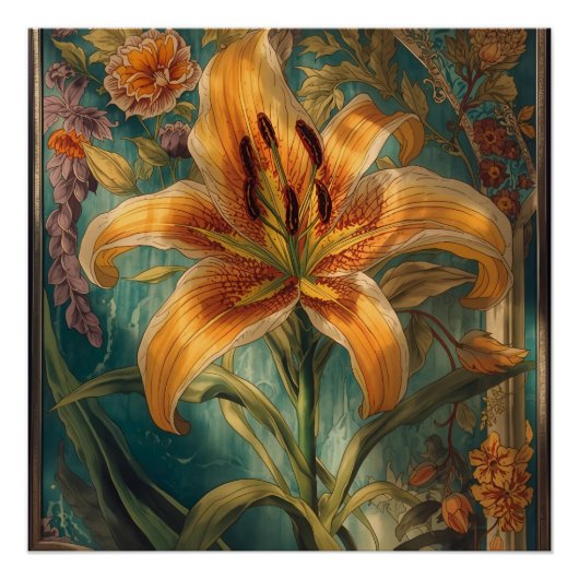 William Morris Golden Lily Vintag Pre-Raphaelite Poster (Vorderseite)