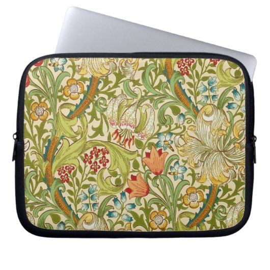 William Morris Golden Lily Vintage Vor-Raphaelite Laptopschutzhülle (Vorderseite)