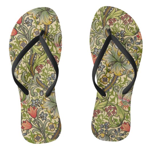 William Morris Golden Lily Vintages Blumendesign Badesandalen (Fußbett)
