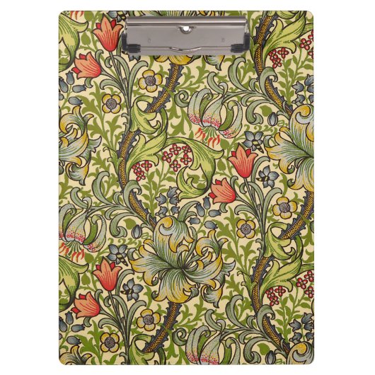 William Morris Golden Lily Vintages Blumendesign Klemmbrett (Vorderseite)