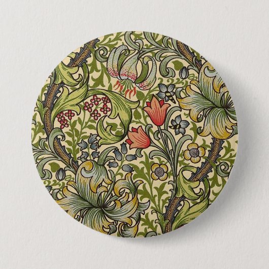 William Morris Golden Living Relected Pattern Button (Vorderseite)