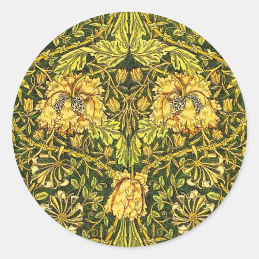 William Morris Golden the Honeysuckle Runder Aufkleber (Vorderseite)