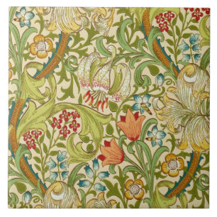 William Morris Goldene Lilie Vintage Prä-Rafaeliti Fliese