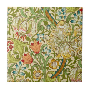 William Morris Goldene Lilie Vintage Prä-Rafaeliti Fliese