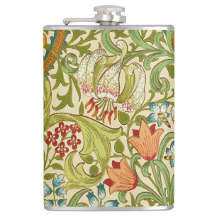 William Morris Goldene Lilie Vintage Prä-Raphaelit Flachmann
