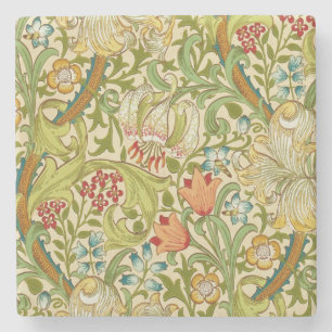 William Morris Goldene Lilie Vintage Prä-Raphaelit Steinuntersetzer