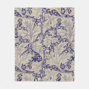 William Morris Goldlack Muster Antique Blau Fleecedecke
