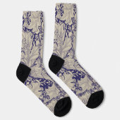 William Morris Goldlack Muster Antique Blau Socken (Rechts)