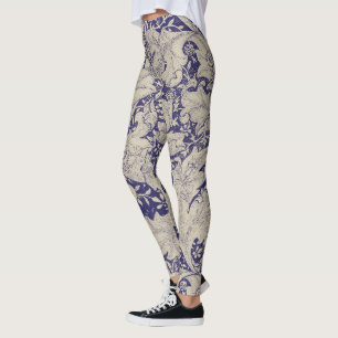 William Morris Goldlack Muster Antiques Blau Leggings