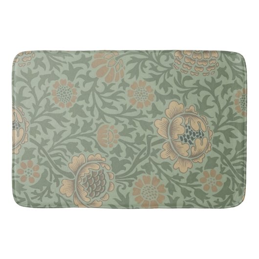 William Morris Grafton Blumenmuster Salbeigrün Badematte (Vorderseite)