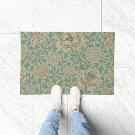 William Morris Grafton Blumenmuster Salbeigrün  Fußmatte (Indoor)