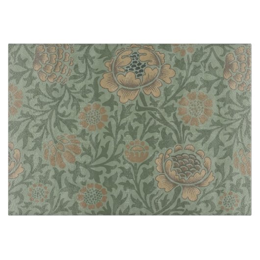 William Morris Grafton Blumenmuster Salbeigrün Schneidebrett (Vorderseite)