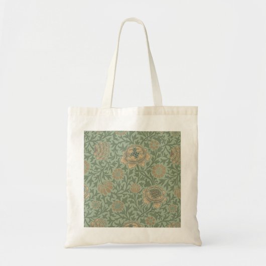 William Morris Grafton Blumenmuster Salbeigrün Tragetasche (Vorne)