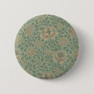 William Morris Grafton Blummenmuster Salbeigrün Button
