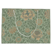 William Morris Grafton Blummenmuster Salbeigrün Große Geschenktüte (Rückseite)