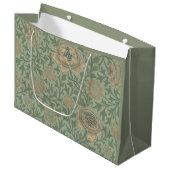 William Morris Grafton Blummenmuster Salbeigrün Große Geschenktüte (Vorderseite Schrägansicht)