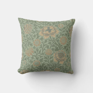 William Morris Grafton Blummenmuster Salbeigrün  Kissen