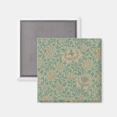 William Morris Grafton Blummenmuster Salbeigrün  Magnet (Vorderseite/Rückseite)