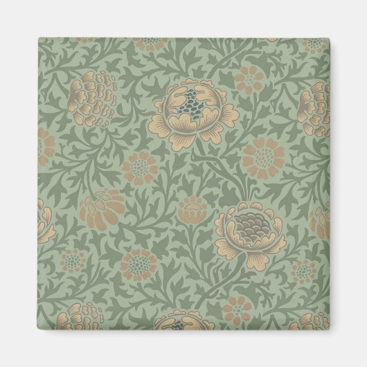 William Morris Grafton Blummenmuster Salbeigrün  Magnet (Vorne)