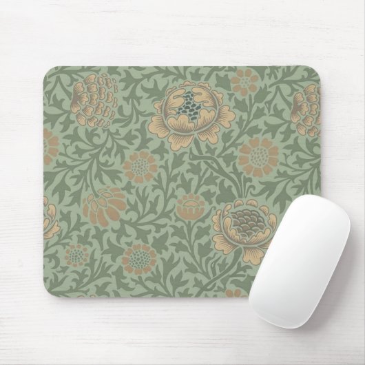 William Morris Grafton Blummenmuster Salbeigrün  Mousepad (Mit Mouse)