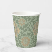 William Morris Grafton Blummenmuster Salbeigrün Pappbecher (Rückseite)