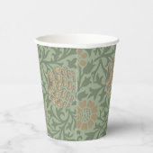 William Morris Grafton Blummenmuster Salbeigrün Pappbecher (Rechts)