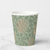 William Morris Grafton Blummenmuster Salbeigrün Pappbecher (Vorderseite)