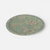 William Morris Grafton Blummenmuster Salbeigrün Pappteller (Schrägansicht)
