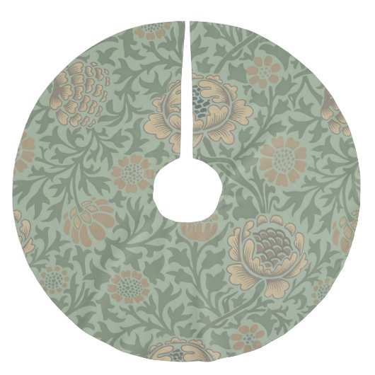 William Morris Grafton Blummenmuster Salbeigrün  Polyester Weihnachtsbaumdecke (Vorderseite)