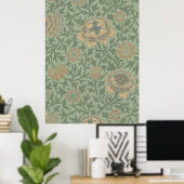 William Morris Grafton Blummenmuster Salbeigrün Poster (Heimbüro)