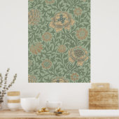 William Morris Grafton Blummenmuster Salbeigrün Poster (Küche)