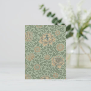 William Morris Grafton Blummenmuster Salbeigrün Postkarte