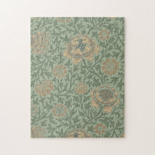 William Morris Grafton Blummenmuster Salbeigrün Puzzle