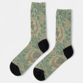 William Morris Grafton Blummenmuster Salbeigrün Socken (Linkes Detail)