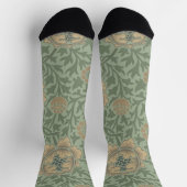 William Morris Grafton Blummenmuster Salbeigrün Socken (Oben)