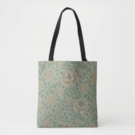 William Morris Grafton Blummenmuster Salbeigrün Tasche (Vorderseite)