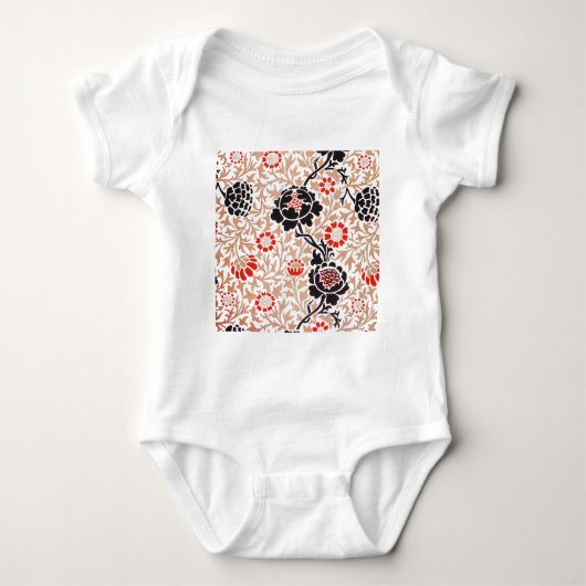 William Morris Grafton Botanic Art Design Baby Strampler (Vorderseite)