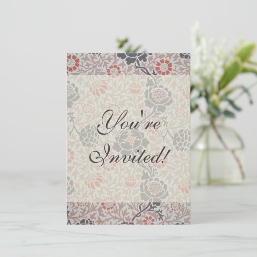 William Morris Grafton Botanic Art Design Einladung (Stehend Vorderseite)