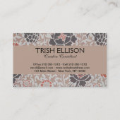 William Morris Grafton Botanic Art Design Visitenkarte (Rückseite)