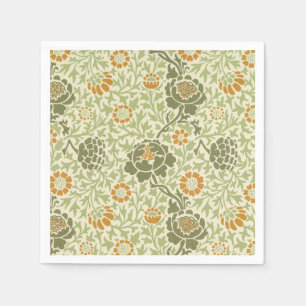 William Morris Grafton Sage Grünes Blumenmuster Serviette