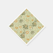 William Morris Grafton Sage Grünes Blumenmuster Serviette (Ecke)
